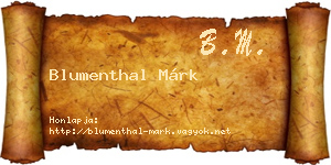 Blumenthal Márk névjegykártya
