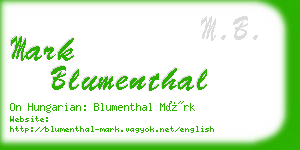 mark blumenthal business card